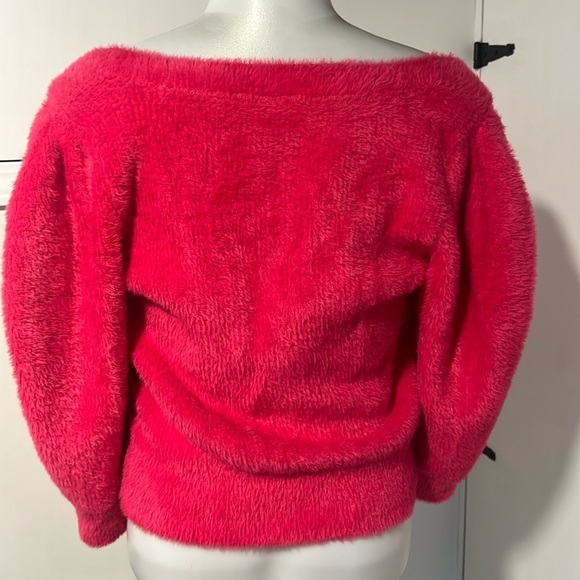 Free People Hot Pink Sweater Moonbeam Furry - Picture 3 of 4